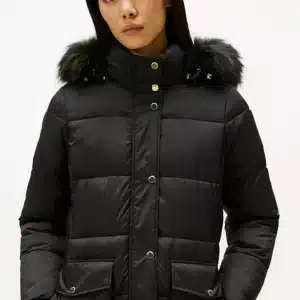 Tommy Hilfiger Hooded Puffer Coat Preto