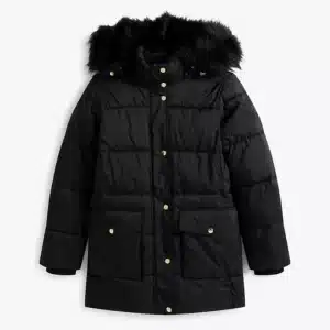 Tommy Hilfiger Hooded Puffer Coat Preto